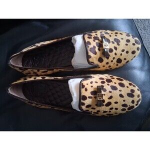 Tory Burch Shoes Sz 8.5 M flats Cheetah Print Calf Hair Chandra Loafer- flawed